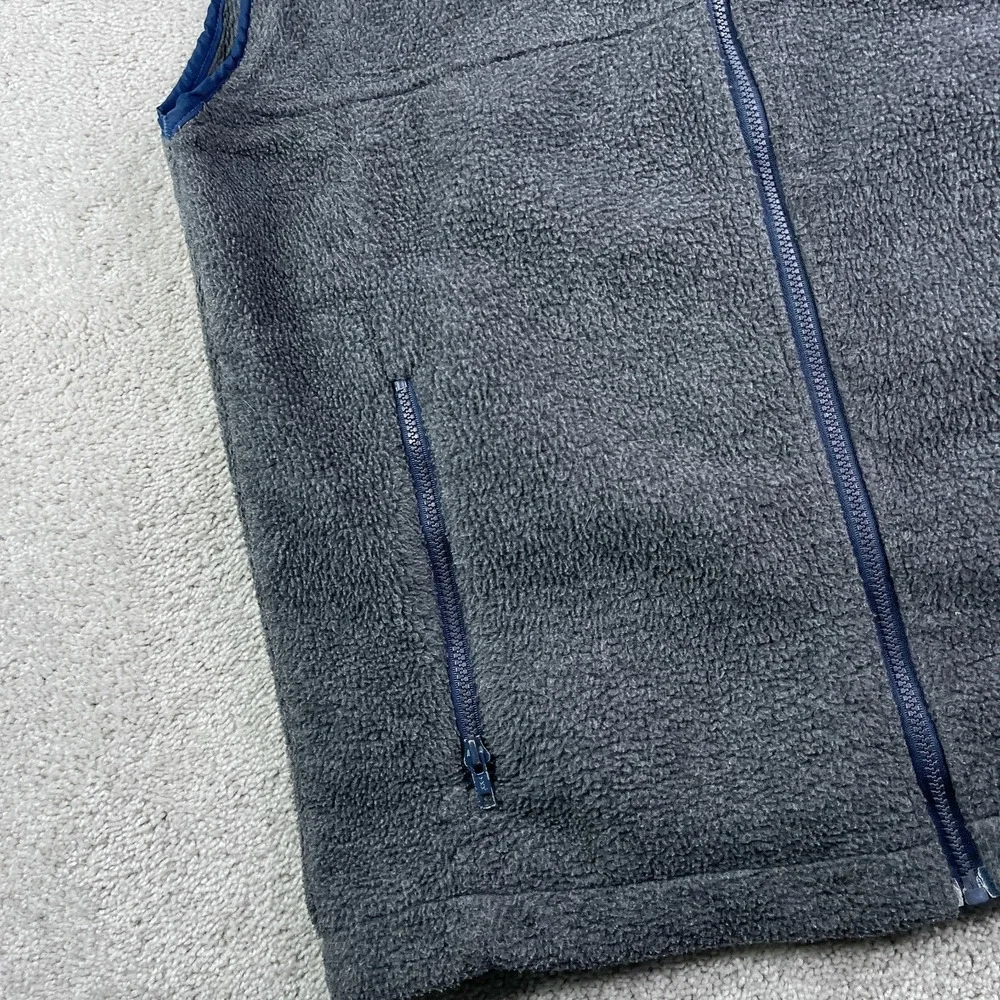 Vintage LL Bean Vest Mens Large Grey Fleece Full Zip Mountain Hiking Made in USA